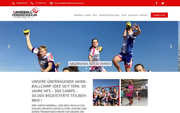 Screenshot of handball-ferienschule.de