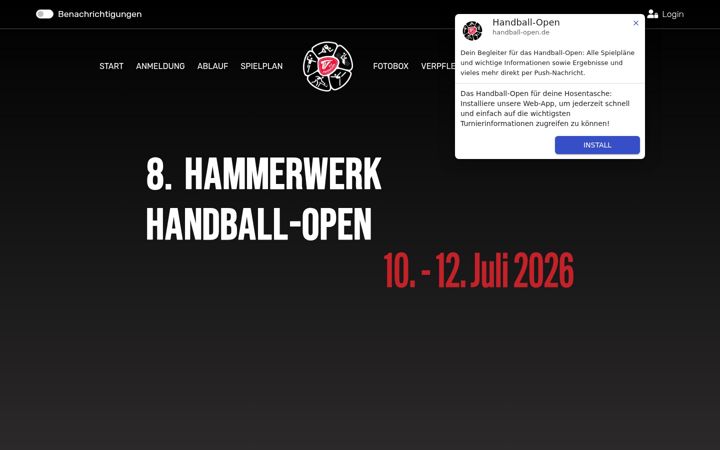 Screenshot of handball-open.de