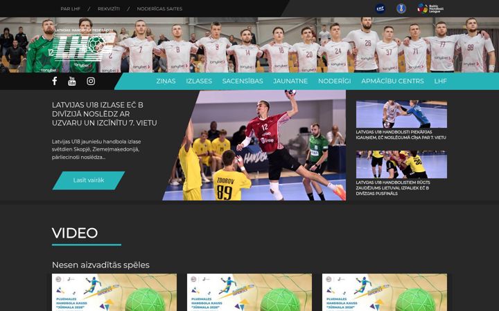 Screenshot of handball.lv