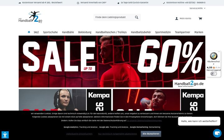 Screenshot of handball2go.de