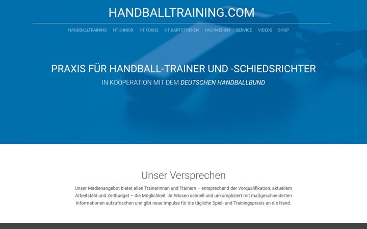 Screenshot of handballtraining.com