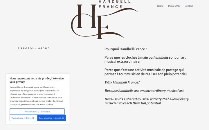 Screenshot of handbellfrance.com