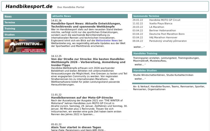 Screenshot of handbikesport.de