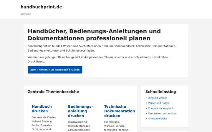 Screenshot of handbuchprint.de