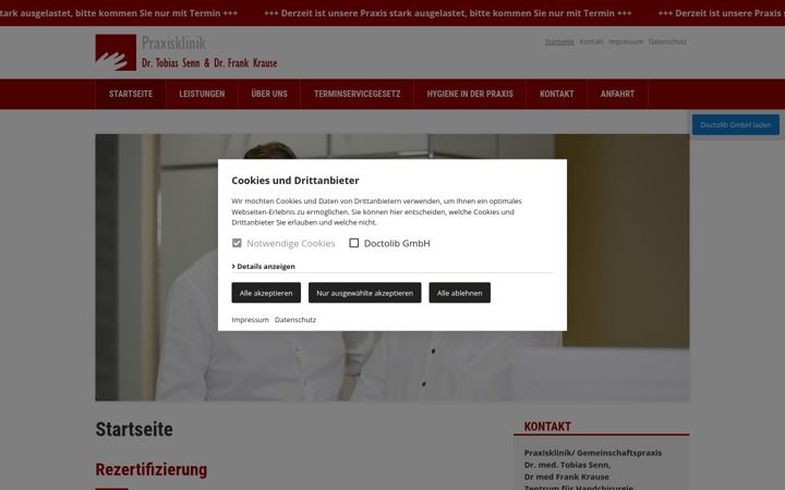 Screenshot of handchirurgie-salzuflen.de