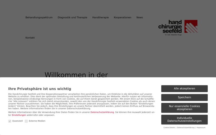 Screenshot of handchirurgie-seefeld.ch