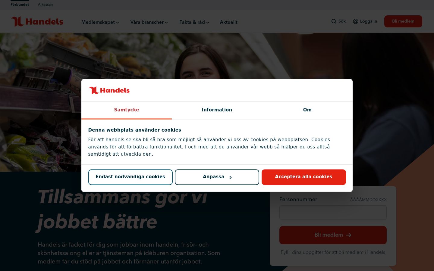 Sutikimo reklamjuostės, rodytos prieš bet kokią sąveiką, ekrano kopija