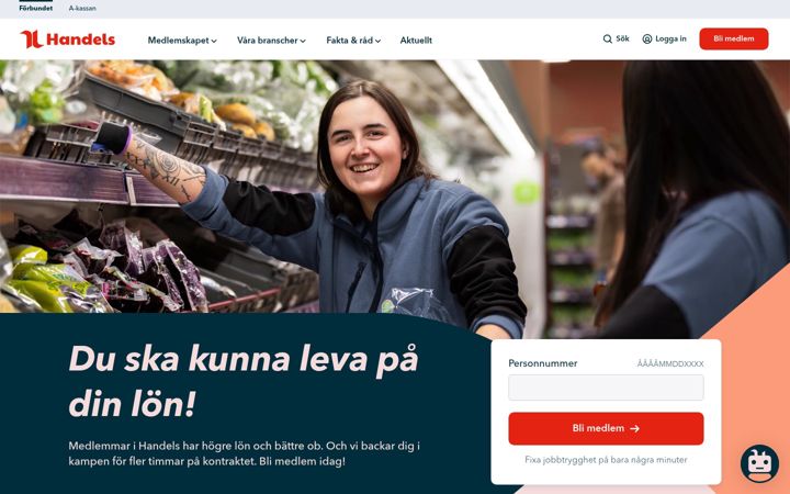 Screenshot of handels.se