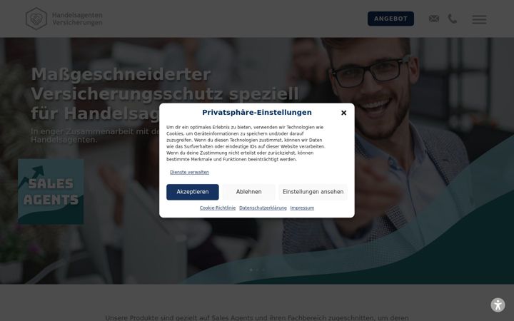 Screenshot of handelsagenten-versicherungen.at