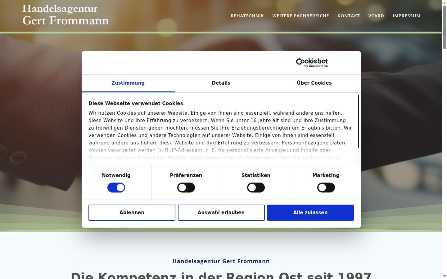 Képernyőkép a bármilyen interakció előtt megjelenő hozzájárulási bannerről