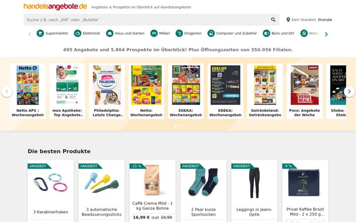 Screenshot of handelsangebote.de