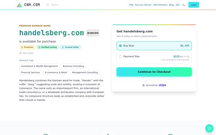 Screenshot of handelsberg.com