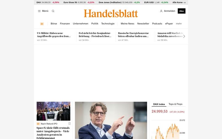 Screenshot von handelsblatt.com