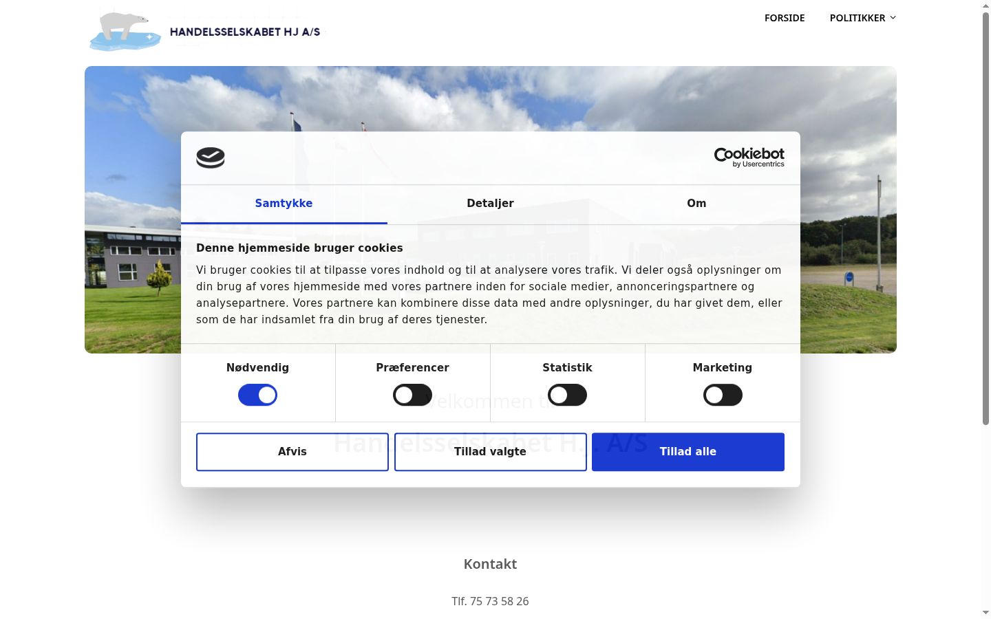 Screenshot of the consent banner shown before any interaction
