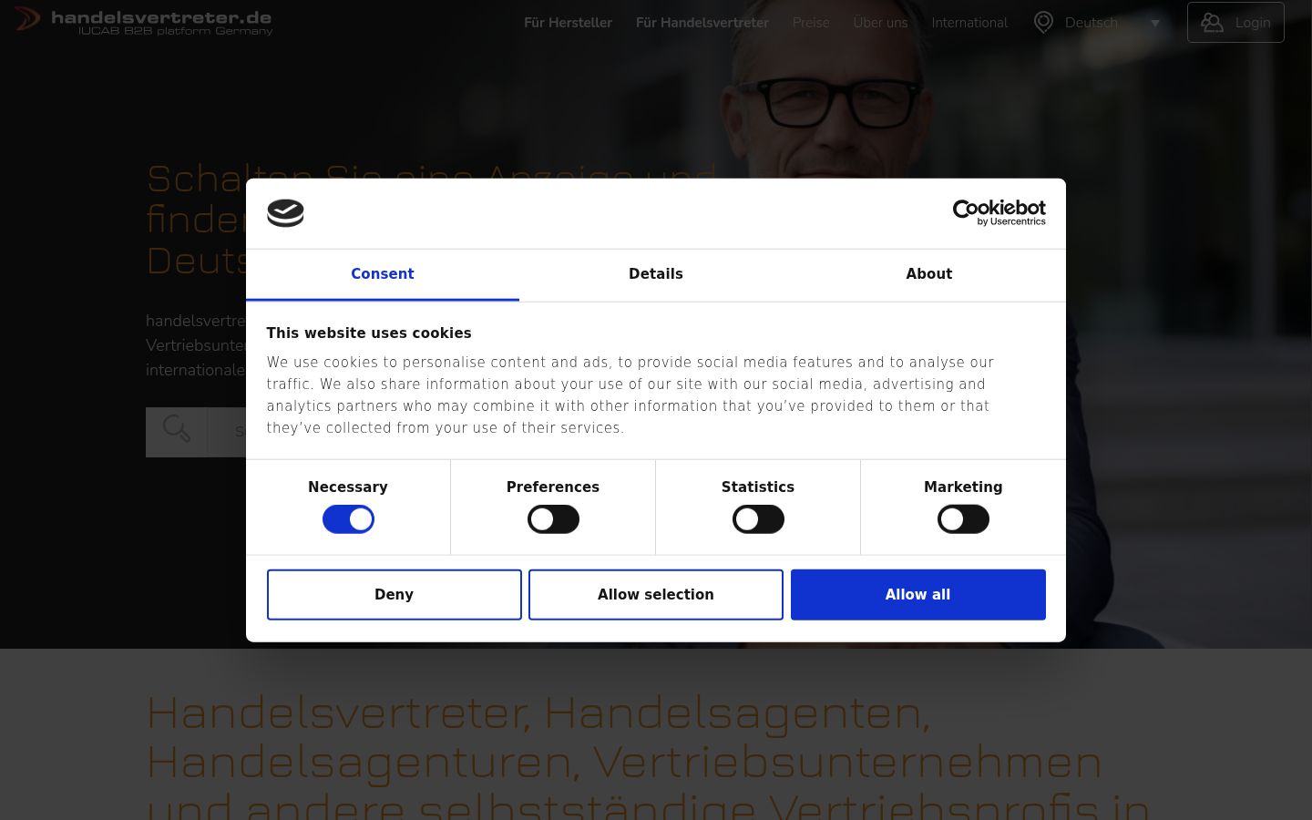 Sutikimo reklamjuostės, rodytos prieš bet kokią sąveiką, ekrano kopija