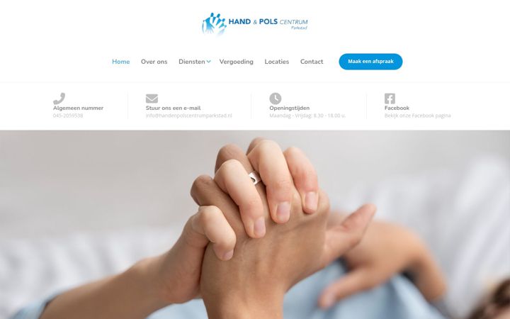 Screenshot of handenpolscentrumparkstad.nl