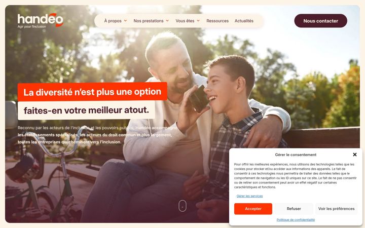 Screenshot of handeo.fr