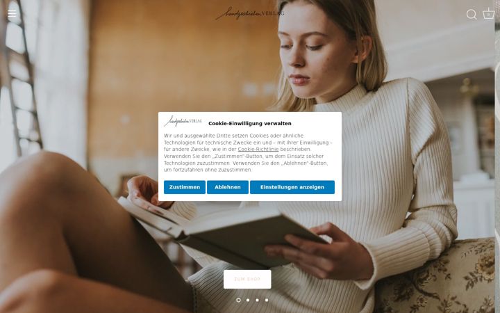 Screenshot of handgeschrieben-verlag.com