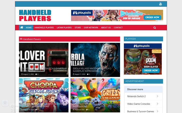 Screenshot of handheldplayers.com