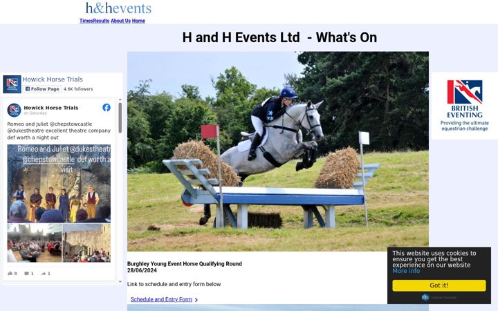 Screenshot of handhevents.com