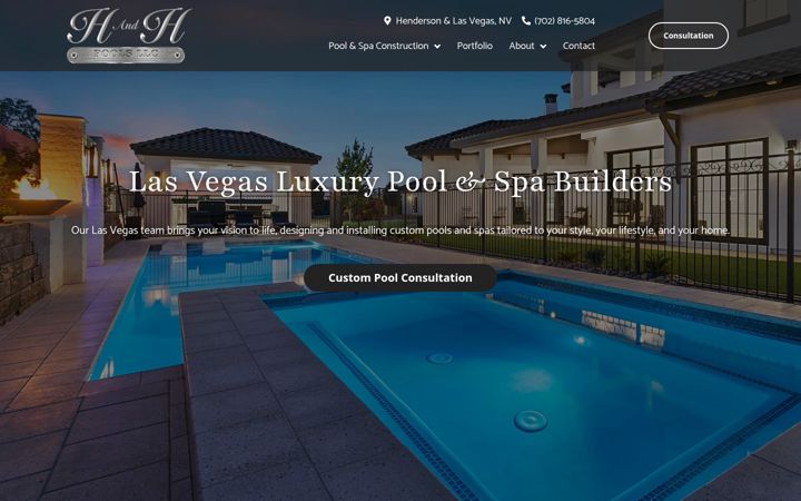 Screenshot of handhpoolsllc.com