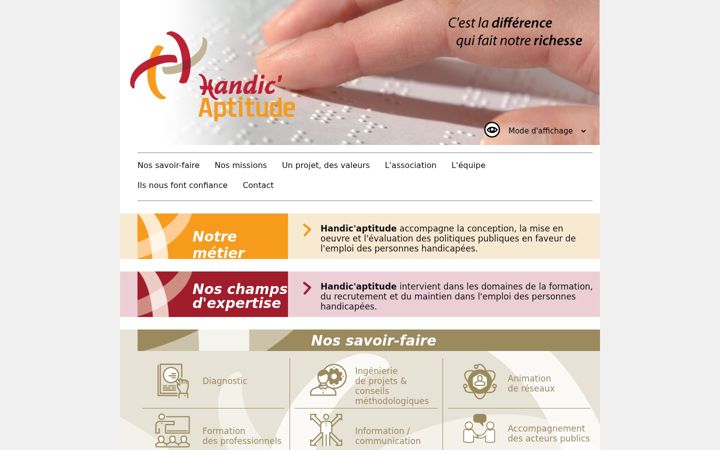 Screenshot of handic-aptitude.fr