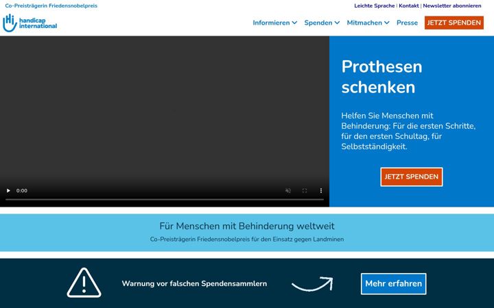 Screenshot of handicap-international.de