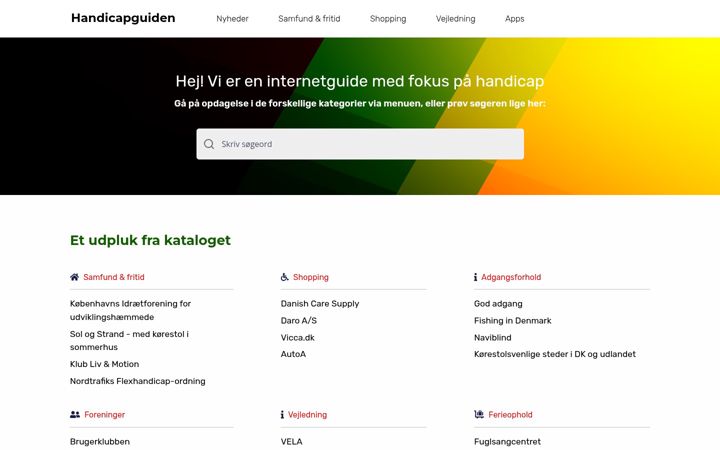Screenshot of handicapguiden.dk