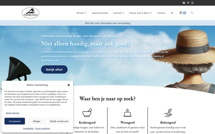 Screenshot of handiggoed.nl
