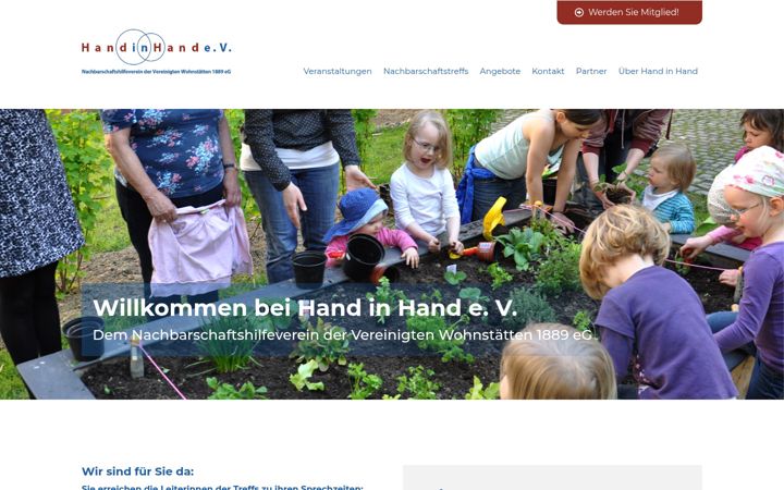 Screenshot of handinhand-kassel.de