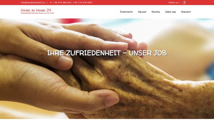 Screenshot of handinhand24.eu
