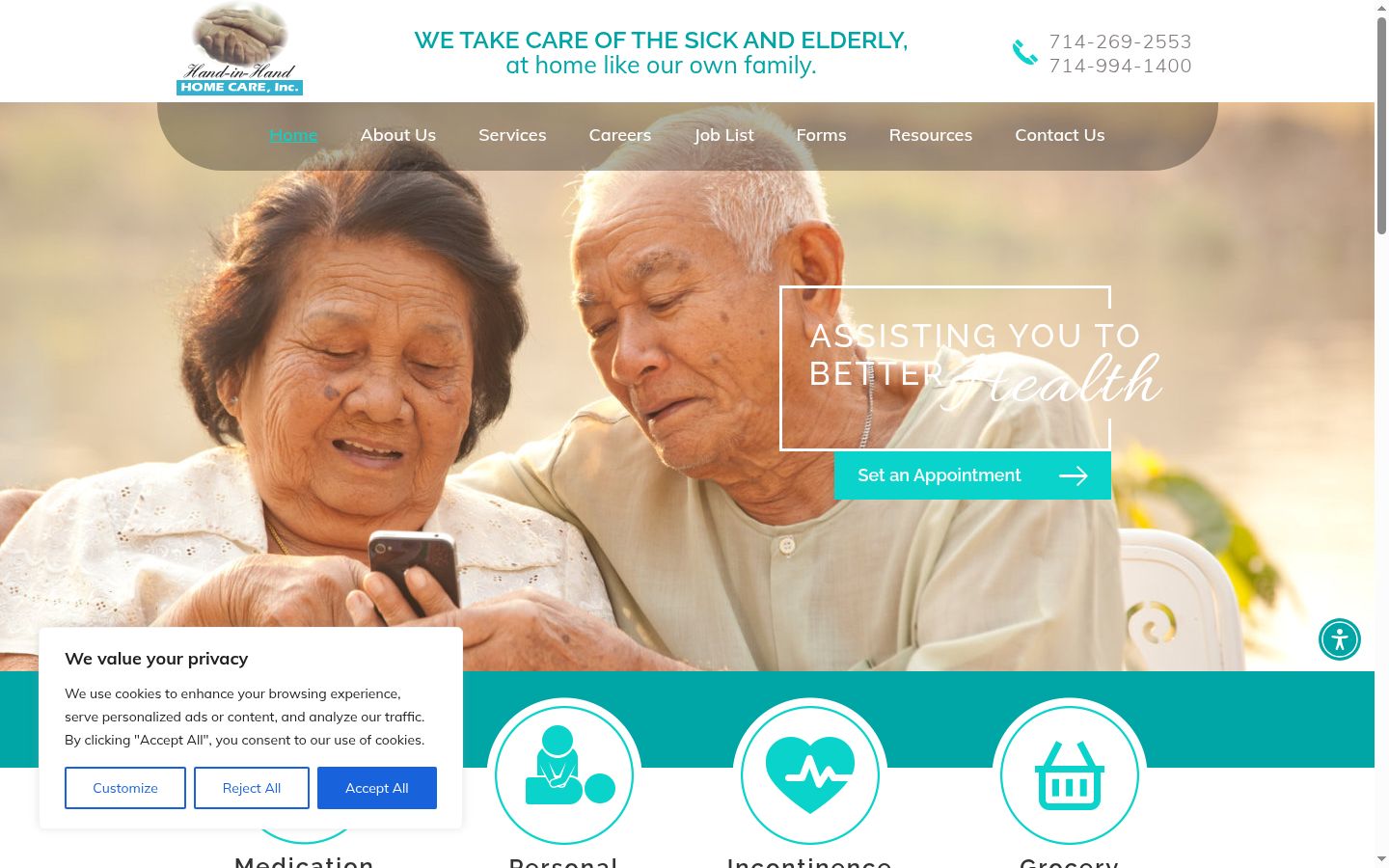 Screenshot of the consent banner shown before any interaction