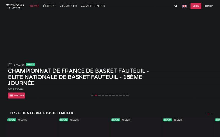 Screenshot of handisport-studio.tv