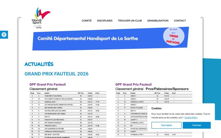 Screenshot of handisport72.fr