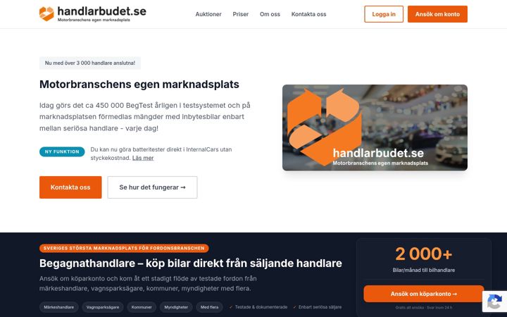 Screenshot of handlarbudet.se