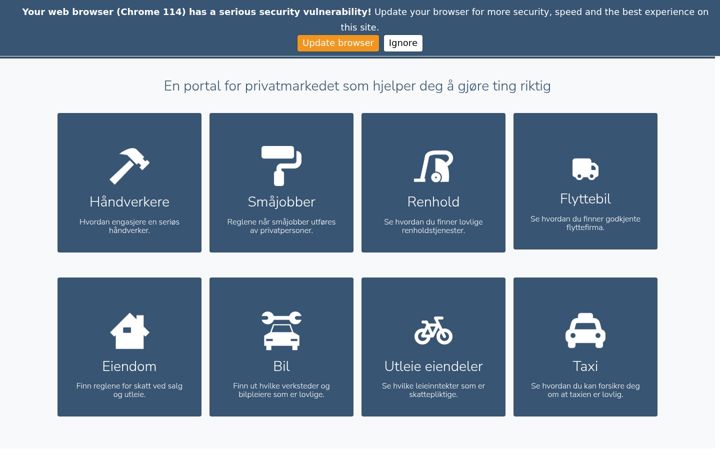 Screenshot of handlehvitt.no