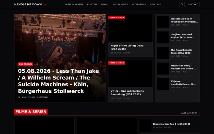 Screenshot of handlemedown.de