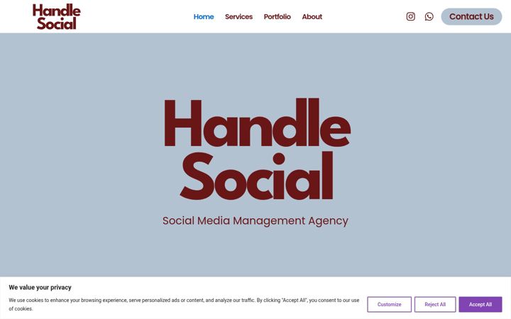 Screenshot of handlesocial.co.uk