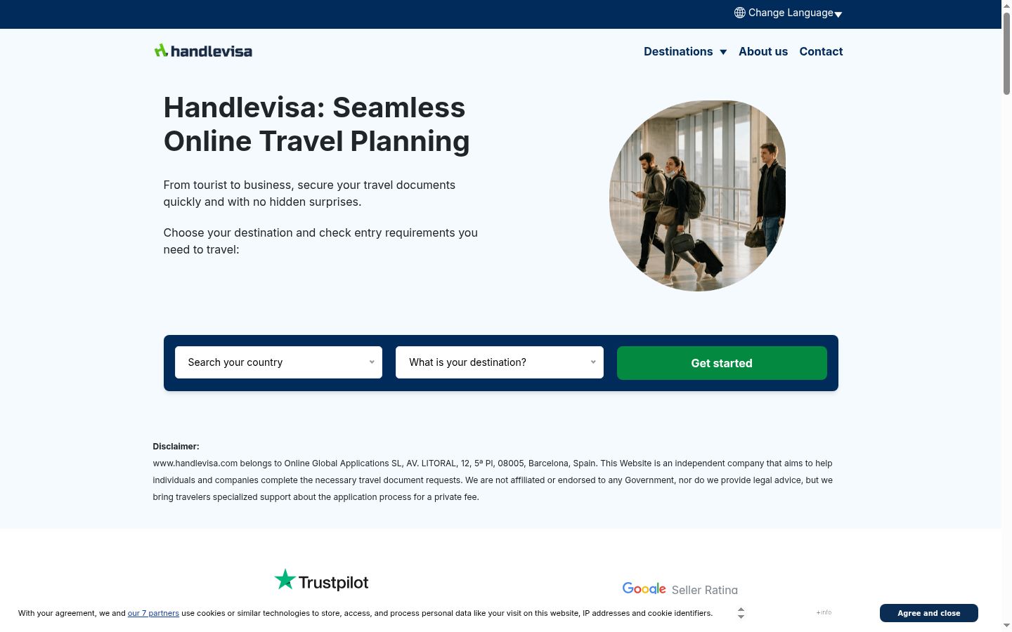 Screenshot des Einwilligungsbanners vor jeglicher Interaktion