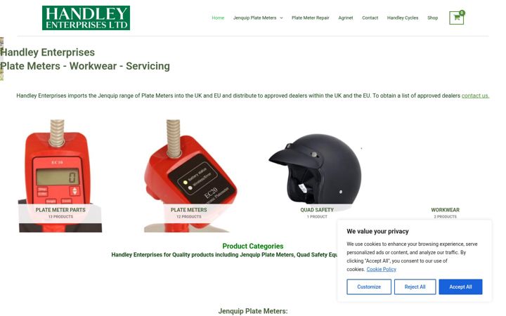 Screenshot of handleyenterprises.co.uk