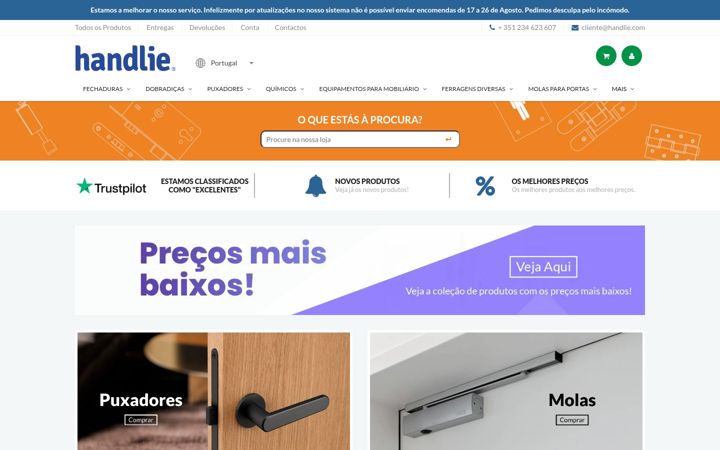 Screenshot of handlie.com