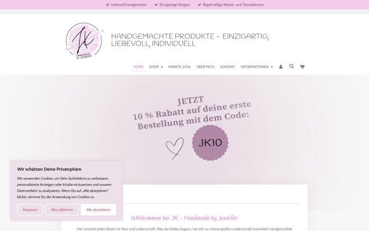 Screenshot of handmade-jenny.de