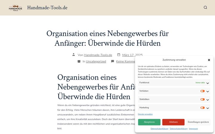 Screenshot of handmade-tools.de