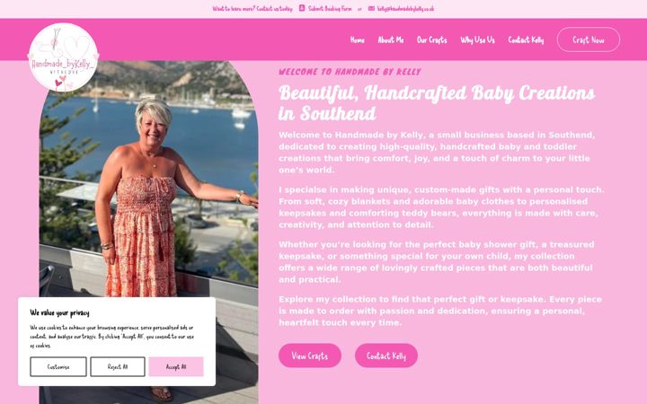 Screenshot of handmadebykelly.co.uk