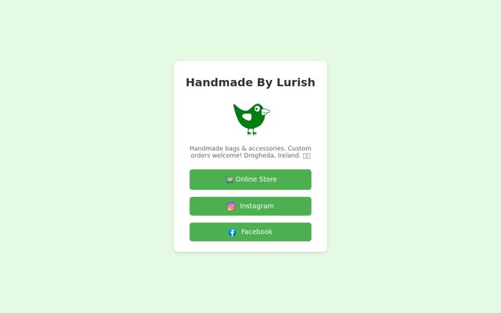 Screenshot of handmadebylurish.com