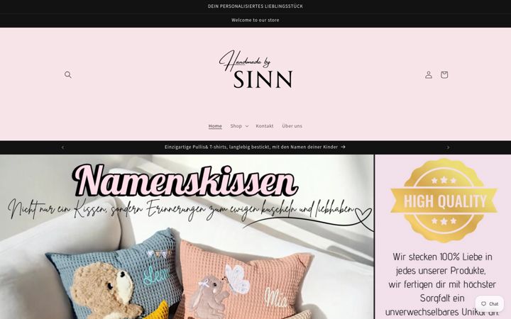 Screenshot of handmadebysinn.de