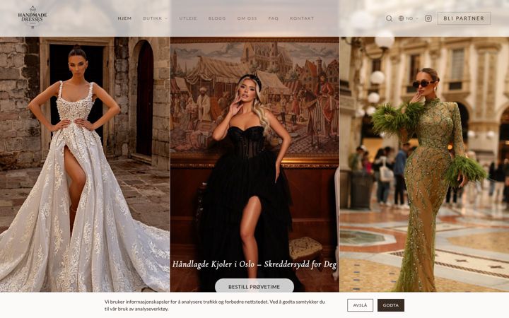 Screenshot of handmadedresses.no