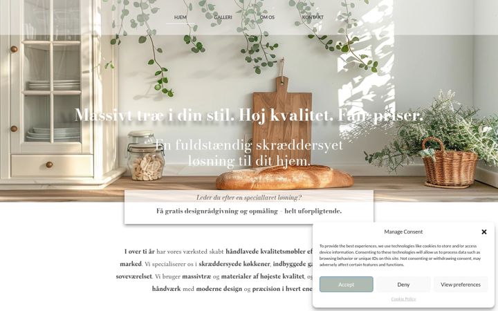 Screenshot of handmadekitchen.dk