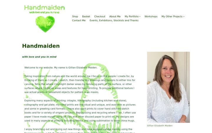 Screenshot of handmaiden.co.uk