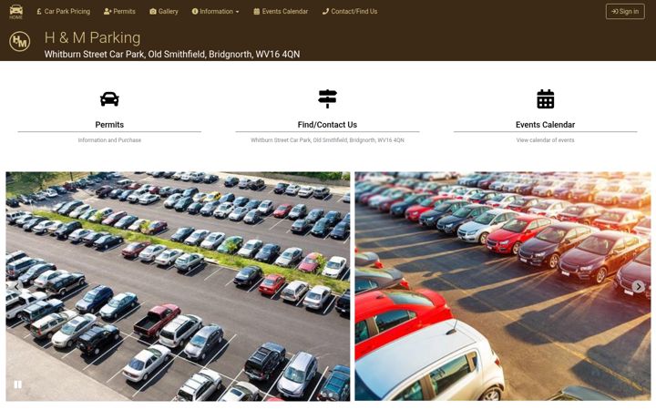Screenshot of handmparking.co.uk